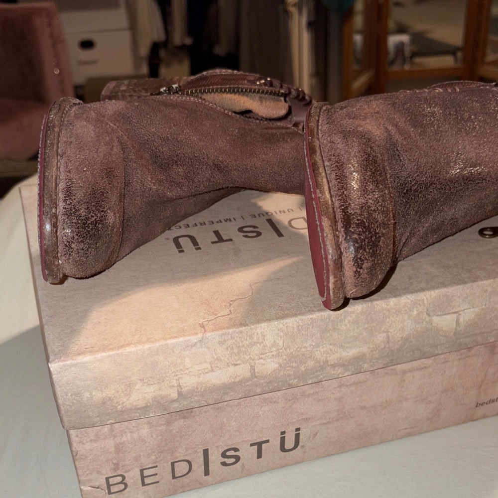 BED|STU Distressed Brown Ankle Booties - Picture 7 of 11